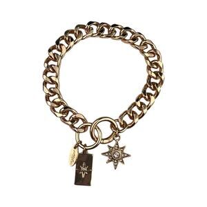 Etikka Star Charms Gold Plated Bracelet 7.25"